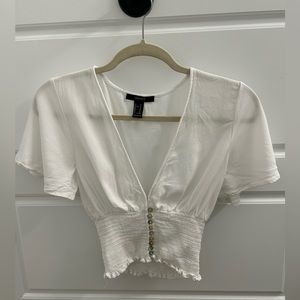 Forever 21 smocked crop top